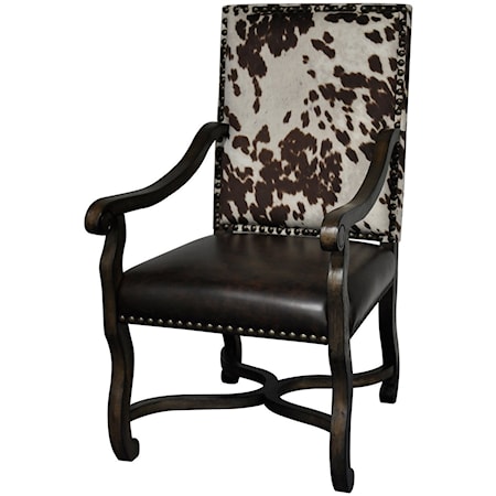 Mesquite Ranch Leather & Faux Cowhide Chair